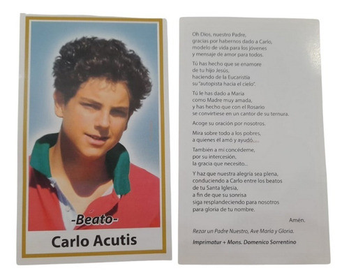 Estampas Carlo Cutis Acutis Santos Santoral Virgen X 100 Un 0