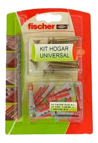 Kit Set Fischer X4 Tornillos Y Tarugos + 1 Mecha Widea 10mm 0