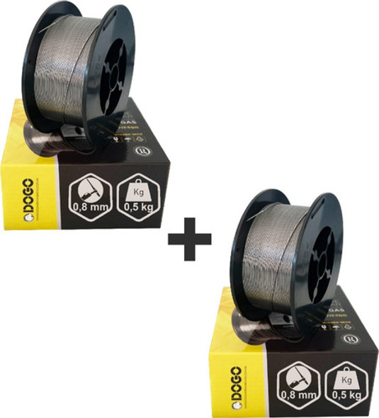 Alambre Flux 0,8mm Mig Sin Gas Rollo 0,5 Kg - Pack X2 Rollos 0
