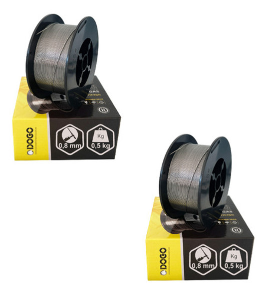 Alambre Flux 0,8mm Mig Sin Gas Rollo 0,5 Kg - Pack X2 Rollos 0