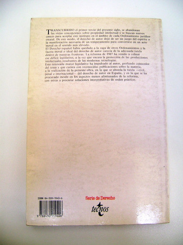 Derecho De Autor Vega Vega Tecnos España Boedo Capital 1