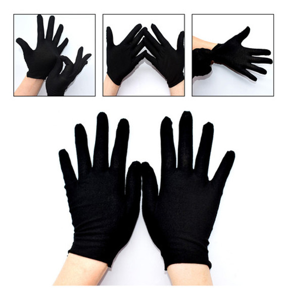 Luvas Formais, 12 Pares De Traje De Smoking De Algodão Preto 1
