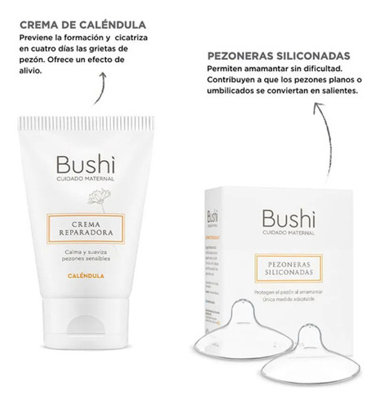 Bushi Combo Para Madres Crema Y Pezoneras Siliconadas X2 1 Bushi Combo Para Madres Crema Y Pezoneras Siliconadas X2 1