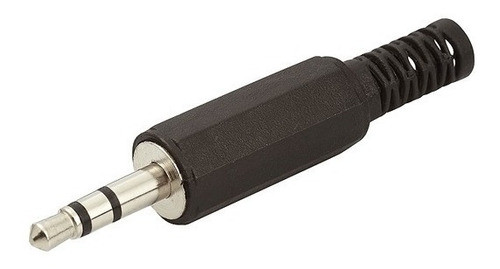 50 Peças - Plug P2 Stereo Plastico 3,5mm Para Cabo Preto 0