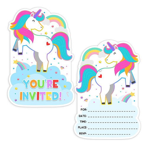 30 Invitaciones A Fiestas De Cumpleaños De Unicornios Con So 0