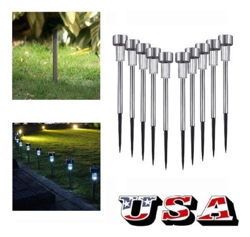 10x Led Solar Power Outdoor Path Light Spot Lámpara Patio Ja 1