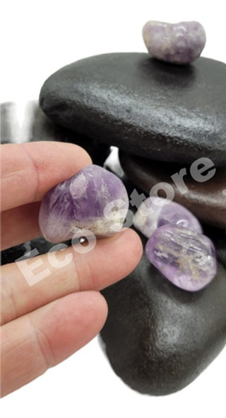 Piedras Para Masajes Roca Volcánica Sin Sedimento + Amatista 1