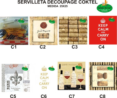 Servilletas Para Decoupage Coctel X 1 Unidad 1