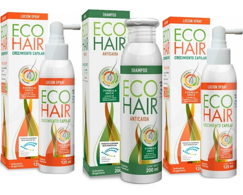 Combo Eco Hair Tratamiento Caida Shampoo + 2 Lociones Spray 0