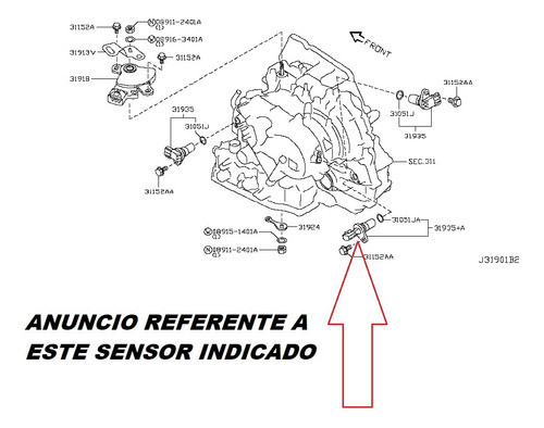 Sensor De Velocidade Nissan Versa Fluence Altima 31935-x420d 1