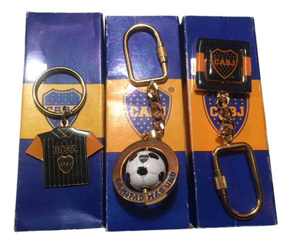 Lote De 3 Llaveros De Boca Juniors 90s, Originales Con Caja 1