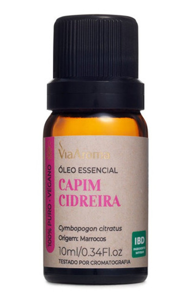 Óleo Essencial Capim Cidreira Via Aroma 10ml 0