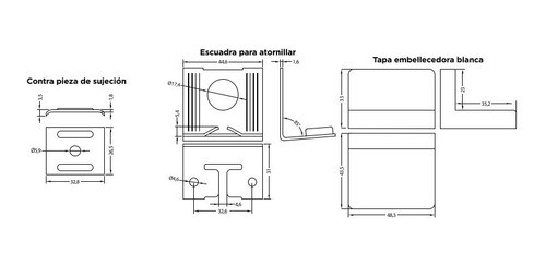 Escuadra Para Colgar Muebles Con Tapa Embellecedora 1