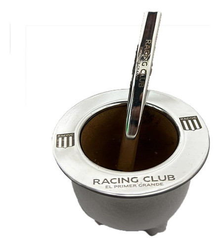 Mate Camionero Termo 1 Lt Racing Club + Bombilla Grab Gratis 1