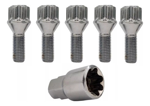 5 Parafusos Antifurto Trava Roda Fiat Toro 1996 - 2018 +1 Ch 0