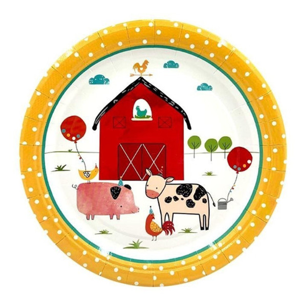 Plato Mi Granja 18 Cm X 10 Unidades - Cotillón - Cumpleaños 0