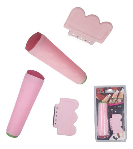 Sello Stamping Doble + Raspador  Decoracion De Uñas Lefemme 0