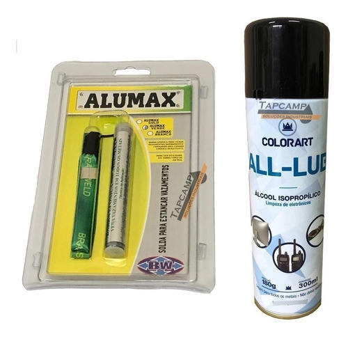 Solda Estancar Vazamento Refrigera Alumax Verde + Limpador 0
