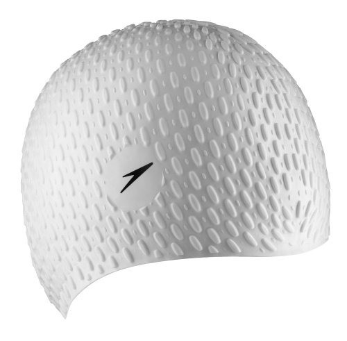 Speedo Silicona 'bubble' Cap, Blanco, Un Tamaño 0