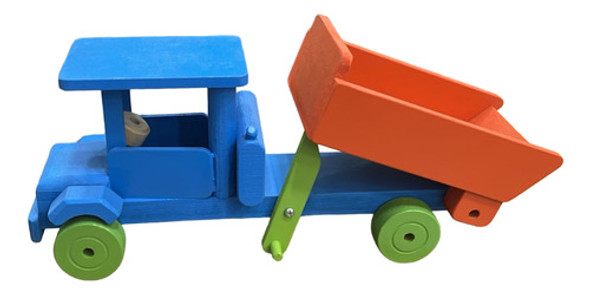 Juguete De Arrastre Camion Volcador Madera Granja Infantil 1