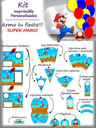 Kit Personalizado Super Mario Para Imprimir 1