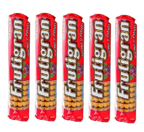 Pack X 5 Galletitas Frutigran Avena Y Pasas X 250grs 0
