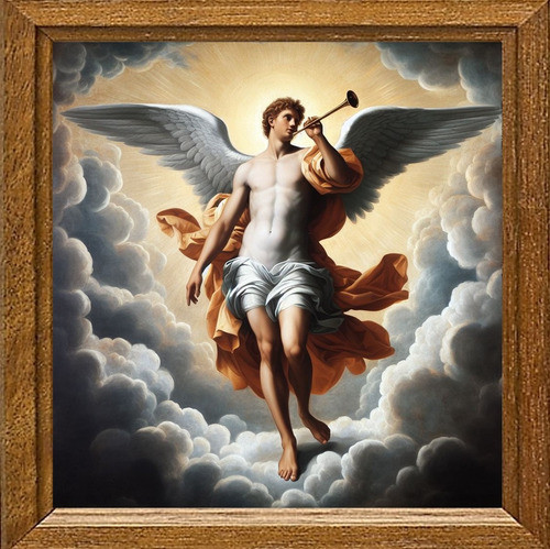 Cuadro De Arte Digital Arcángel Gabriel 50x50cm Pieza Única 0
