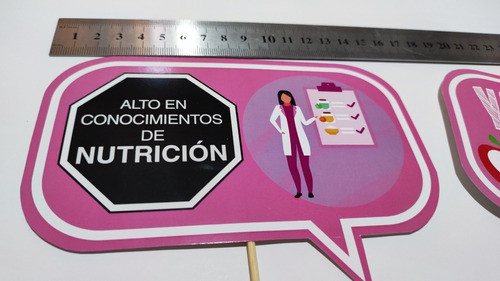 Cartelitos Props Deco Recibida Licenciada Nutricionista X8u 1