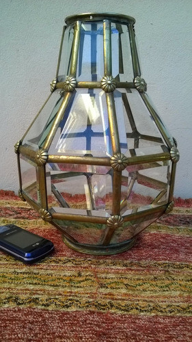 Antiguo Farol Farola Versalles Bronce Vidrios Biselados Ver 0