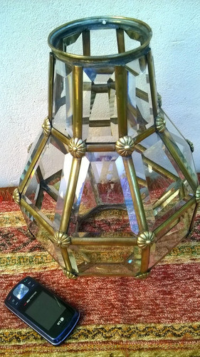 Antiguo Farol Farola Versalles Bronce Vidrios Biselados Ver 1