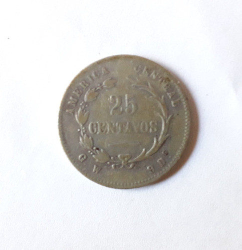 Costa Rica 25 Centavos 1887 Plata Alto Valor Catalo Km#127.1 1