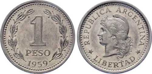 Argentina Moneda 1 Peso 1959 0