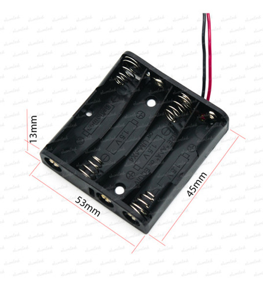 6 Portapilas 4 Aaa Triple Ax4 Con Cable 15cm (53x45x13mm) 1