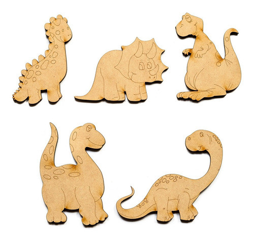 Formas Dinos Para Pintar - Fibro Fácil 10cm X10 Unidades 1