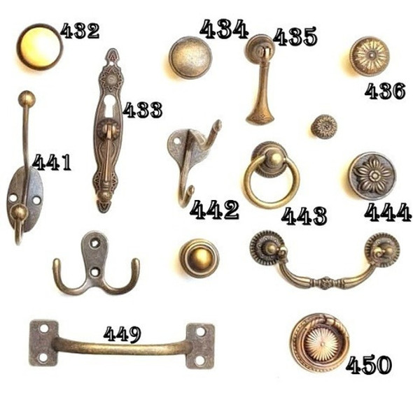 6 Tiradores Bronce Cobre Plata Herraje Cajon Puerta Muebles 0 6 Tiradores Bronce Cobre Plata Herraje Cajon Puerta Muebles 0