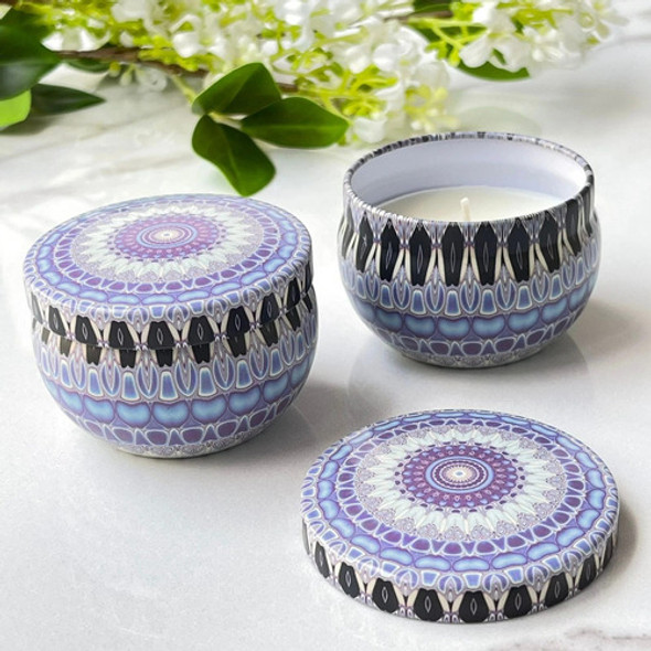 Juego De 2 Velas Frasco Metalico Mándalas Ø6cm X A 4cm 0