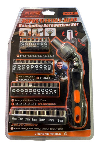 Set Destornillador Reversible Mas Juego De Puntas 35pcs 0