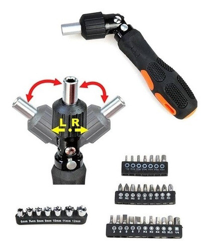 Set Destornillador Reversible Mas Juego De Puntas 35pcs 1