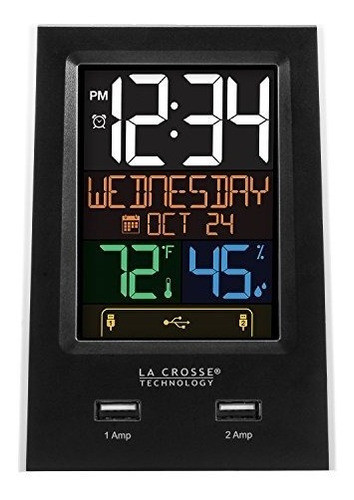 La Crosse Technology C86224 Alarma De Carga Usb Dual Con Tem 0