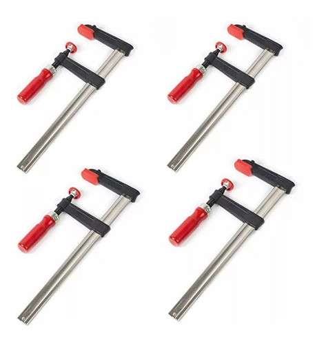 4 Prensa Sargento Tipo F 50x200mm Carpinteria Herreria Prof 0