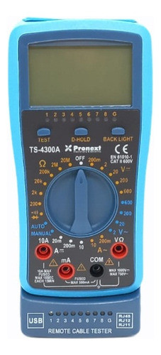 Tester Con Iluminacion De Display Cable Profesional Pronext 0