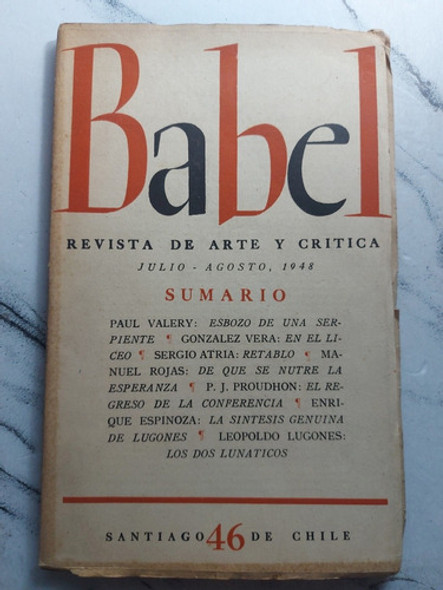 Babel. Revista De Arte Y Crítica. Enrique Espinoza. Ian 105 0