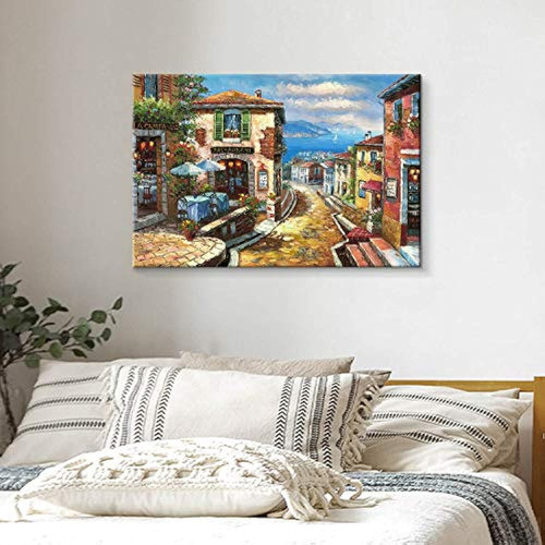 Utop-art Italian Cityscape Abstract Wall Art Obra De Arte: M 1