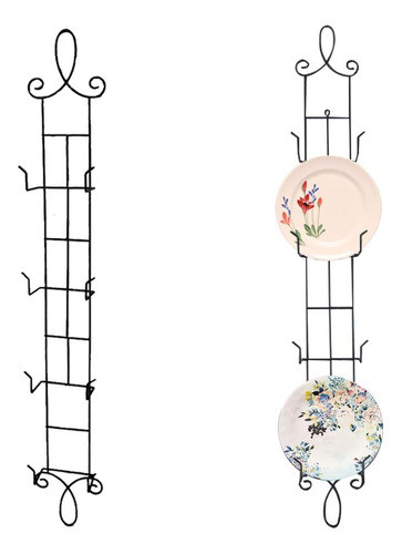 Soporte De Pared Para Platos Decorativos, 107 Cm, Negro 0