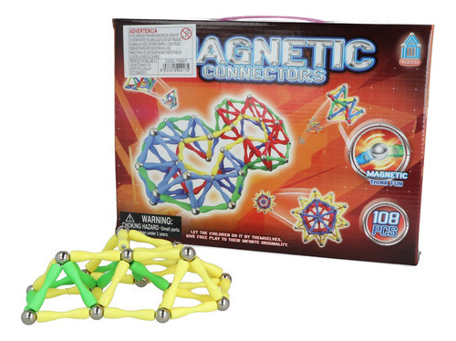 Juego Conectores Magnetico 108 Pcs Construcción Didactico 1