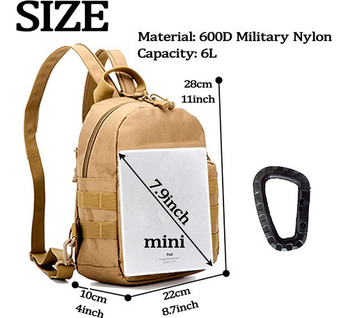 Mochila Senderismo Camuflaje Tactica Pequena 6l 1