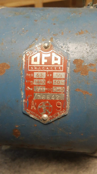 Motor Electrico Ofa De 1/3 Hp Usado 1