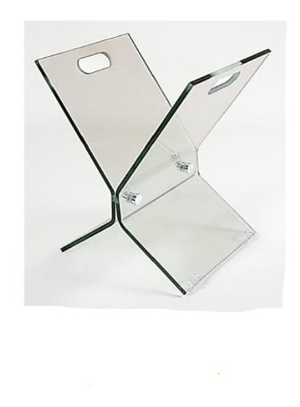 Revistero Cristal 12mm En Forma De  V   50x35cm Altura 60cm 0