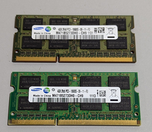 Kit Memoria Ram Notebook 8gb (4+4) Ddr3 Samsung 0