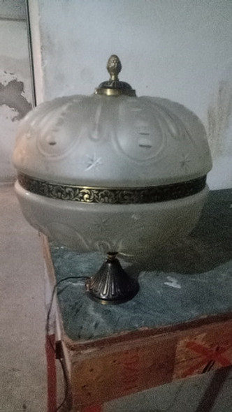 Colgante Antiguo Vidrio Y Bronce Grande 0